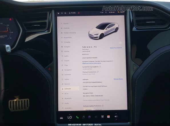 5YJSA1E41LF364165 2020 TESLA MODEL S Белый 
