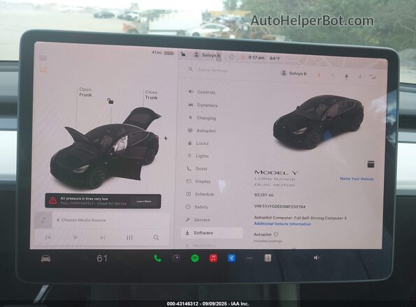 5YJYGDEE0MF230784 2021 TESLA MODEL Y Черный 