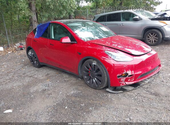 5YJYGDEF0MF141015 2021 TESLA MODEL Y Red Передня права чверть