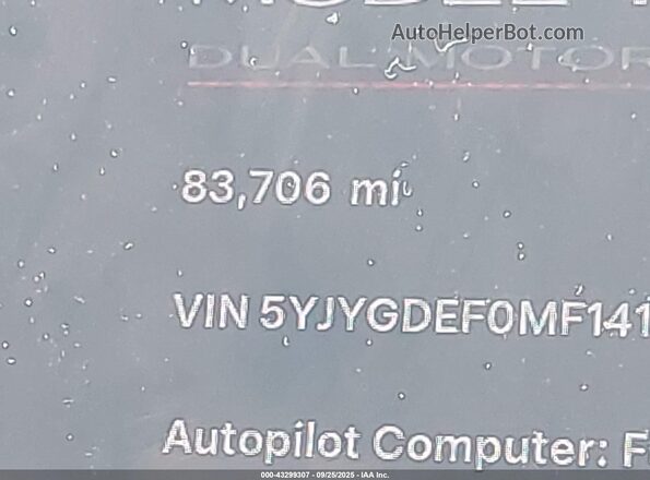 5YJYGDEF0MF141015 2021 TESLA MODEL Y Red 