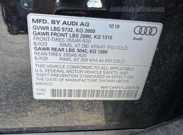 WA1C4AFY1L2037176 2020 AUDI SQ5 Черный Вид задних сидений