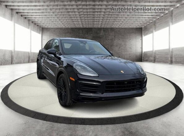 WP1BG2AY8NDA55XXX 2022 PORSCHE CAYENNE Black Առջևի ձախ երեք քառորդ տեսարան