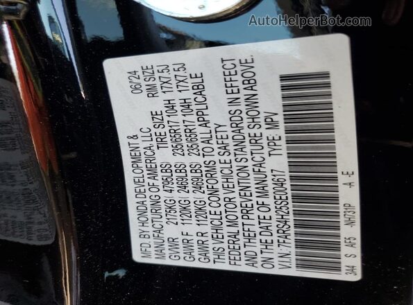 7FARS4H25SE004617 2025 HONDA CR-V Black Widok wnętrza 360 stopni