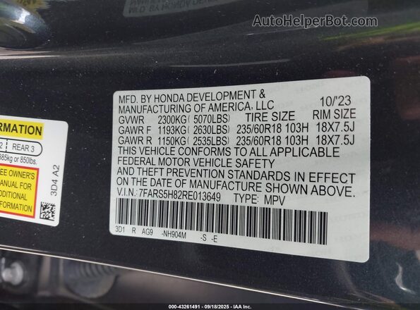 7FARS5H82RE013649 2024 HONDA CR-V HYBRID Gray Vista del compartimento del motor