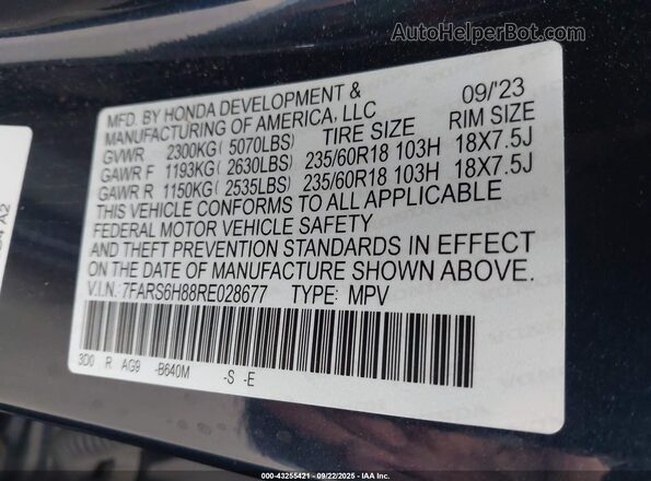 7FARS6H88RE028677 2024 HONDA CR-V HYBRID Dark Blue ძრავის განყოფილების ხედი