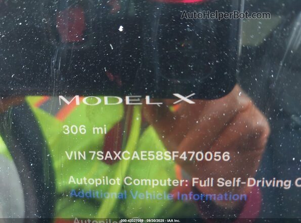 7SAXCAE58SF470056 2025 TESLA MODEL X Красный Вид подкапотного пространства