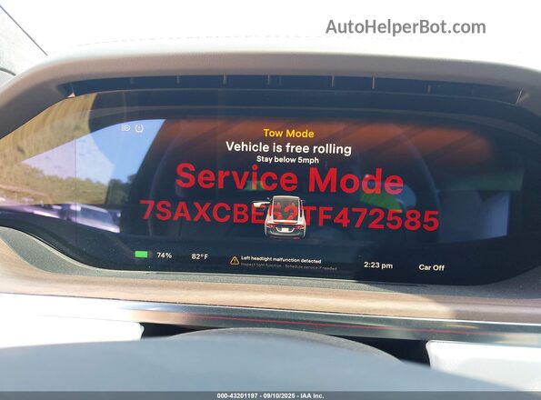 7SAXCBE52TF472585 2026 TESLA MODEL X Silver Вид задніх сидінь
