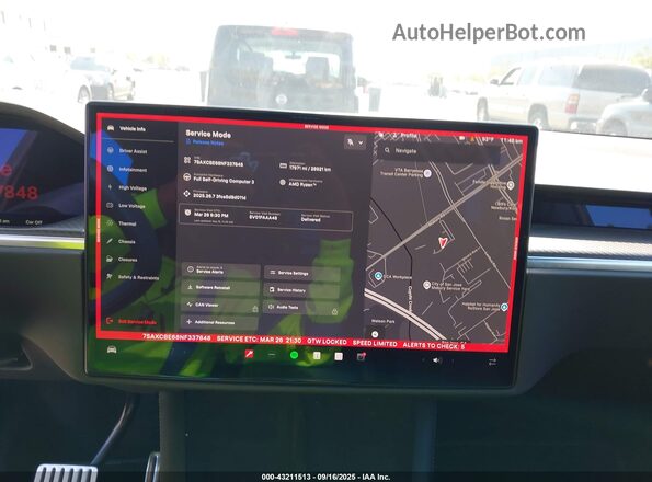 7SAXCBE68NF337848 2022 TESLA MODEL X Красный 