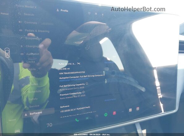7SAXCDE5XPF413723 2023 TESLA MODEL X Черный 