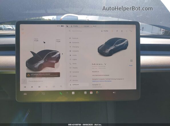 7SAYGAEE0PF606695 2023 TESLA MODEL Y Gray Вид задніх сидінь