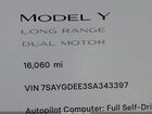 2025 Tesla Model Y Long Range Dual Motor All-wheel Drive White vin: 7SAYGDEE3SA343397