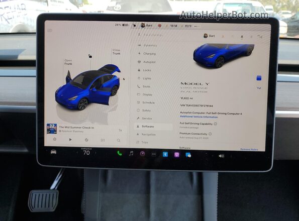 7SAYGDEE7SF276144 2025 TESLA MODEL Blue Vista del cuadro de instrumentos