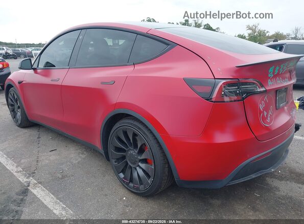 7SAYGDEF1NF509934 2022 TESLA MODEL Y Red Задня ліва чверть