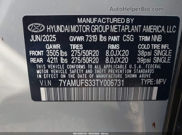 7YAMUFS33TY006731 2026 HYUNDAI IONIQ 9 Gray ძრავის განყოფილების ხედი
