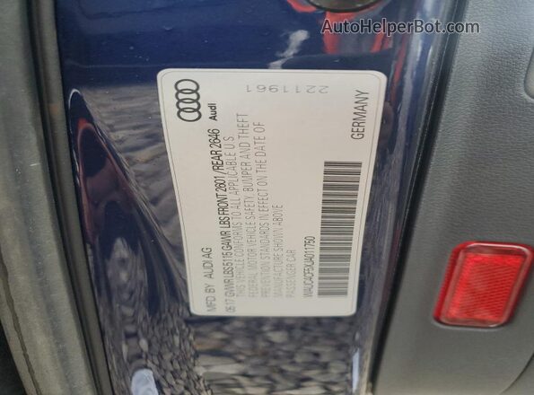 WAUC4CF5XJA011750 2018 AUDI S5 Blue VIN sticker view