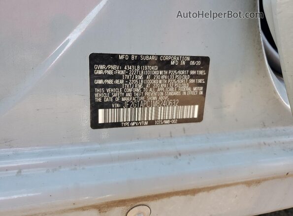 JF2GTAPC1M8240632 2021 SUBARU CROSSTREK Blue VIN კოდის სტიკერის ხედი