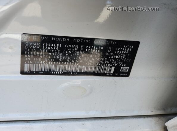 JH4KC1F52LC000463 2020 ACURA RLX White ძრავის განყოფილების ხედი