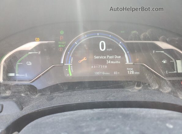 JHMZC5F10JC007797 2018 HONDA CLARITY Burgundy Instrument cluster view