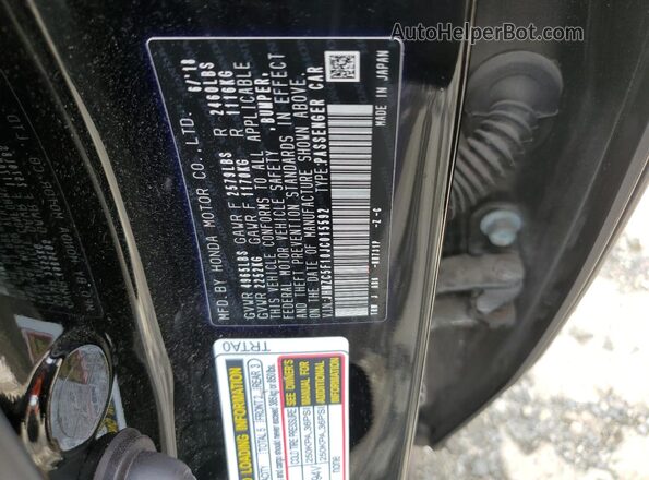 JHMZC5F10JC015592 2018 HONDA CLARITY Black Vista de la etiqueta del VIN