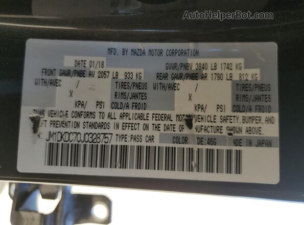 JM1DKDC70J0328757 2018 MAZDA CX-3 Charcoal Вид наклейки з VIN-кодом