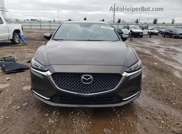JM1GL1XY8J1329385 2018 MAZDA 6 Gray Widok z przodu