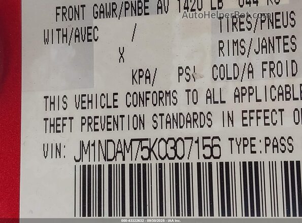 JM1NDAM75K0307156 2019 MAZDA MX-5 MIATA RF Red Widok komory silnika