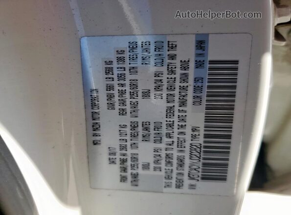 JM3TCACYXJ0202820 2018 MAZDA CX-9 White Widok naklejki z numerem VIN