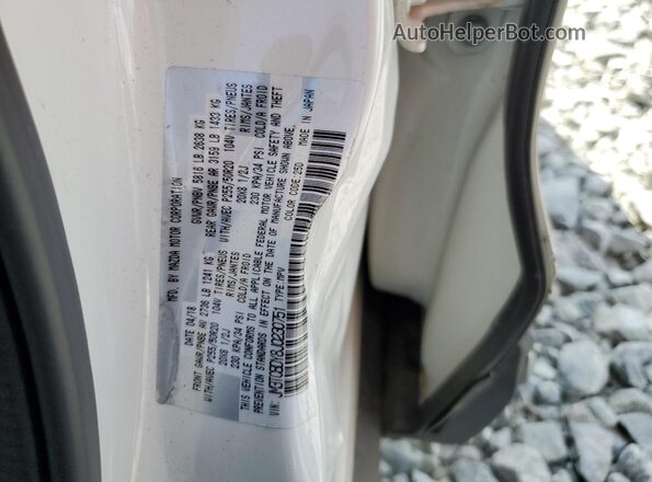 JM3TCBDY8J0230751 2018 MAZDA CX-9 White VIN sticker view
