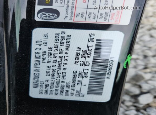 JN1BZ4BH4RM360471 2024 NISSAN Z Black VIN კოდის სტიკერის ხედი