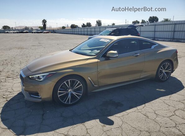 JN1CV7EL2JM250038 2018 INFINITI Q60 Gold წინა მარცხენა ხედი სამი მეოთხედიდან