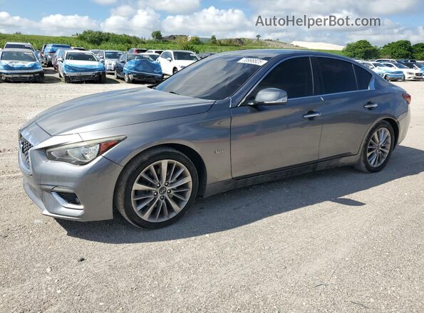 JN1EV7AP9JM590739 2018 INFINITI Q50 Gray წინა მარცხენა ხედი სამი მეოთხედიდან