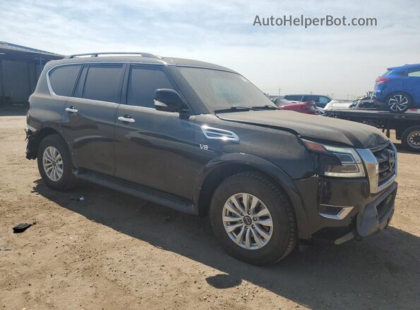 JN8AY2AD9M9661185 2021 NISSAN ARMADA Черный Передняя правая четверть