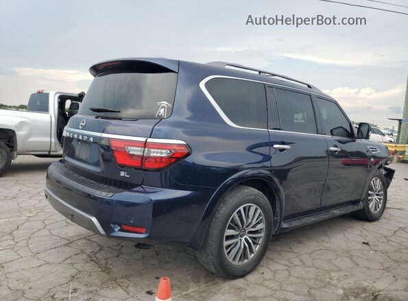 JN8AY2BA1M9374153 2021 NISSAN ARMADA Синий Задняя правая четверть