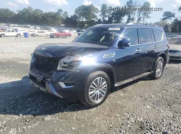 JN8AY2BA5M9370106 2021 NISSAN ARMADA Синий Передняя левая четверть