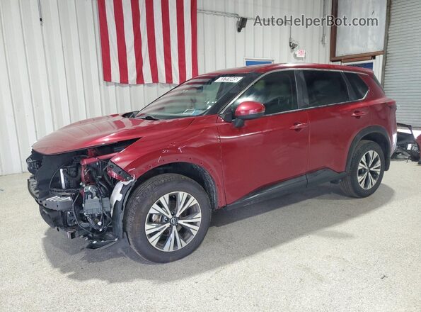 JN8BT3BA1NW043665 2022 NISSAN ROGUE Red წინა მარცხენა ხედი სამი მეოთხედიდან