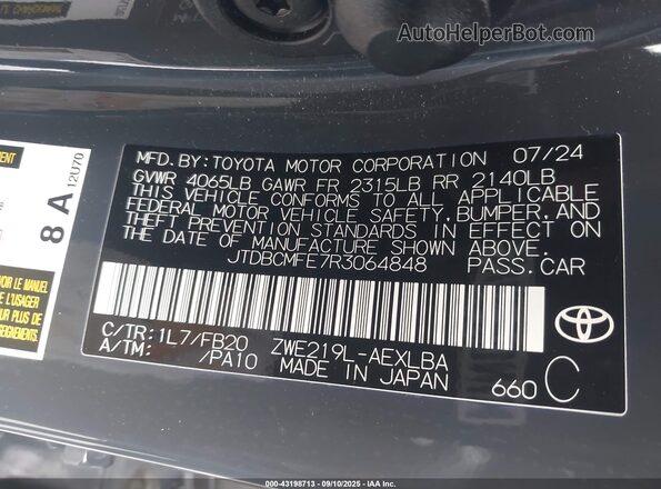 JTDBCMFE7R3064848 2024 TOYOTA LL Gray Engine compartment view