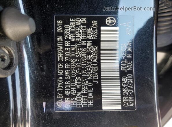 JTDBVRBD1JA005282 2018 TOYOTA MIRAI Black Widok komory silnika
