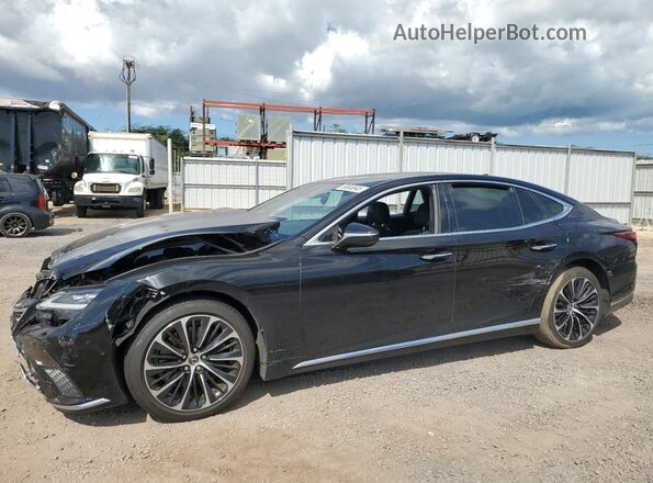 JTHGYLGF1P5002709 2023 LEXUS LS Black წინა მარცხენა ხედი სამი მეოთხედიდან