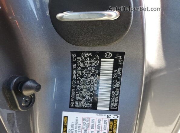 JTHHA5BC3G5002194 2016 LEXUS RC Серый Вид наклейки с VIN-кодом