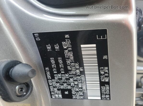 JTJBARBZ8J2168834 2018 LEXUS NX Silver VIN sticker view