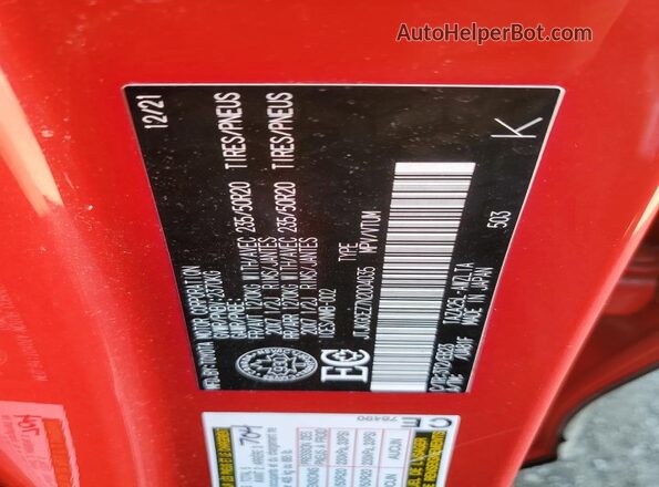 JTJKGCEZ7N2004035 2022 LEXUS NX Red Շարժիչի բաժամունքի տեսք
