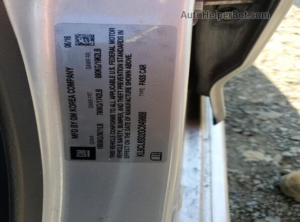 KL8CL6S02GC649868 2016 CHEVROLET SPARK Серебряный Вид подкапотного пространства