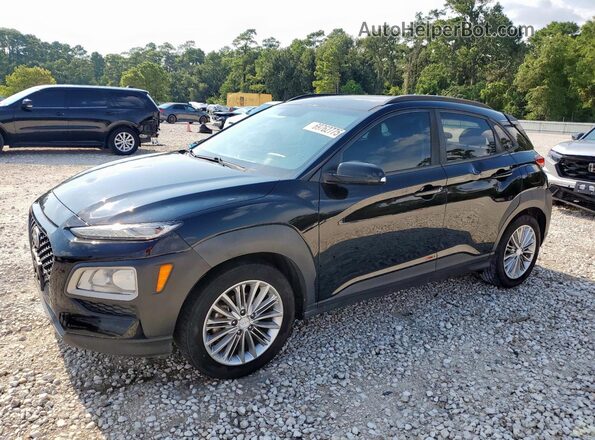 KM8K22AA7JU092011 2018 HYUNDAI KONA Black წინა მარცხენა ხედი სამი მეოთხედიდან