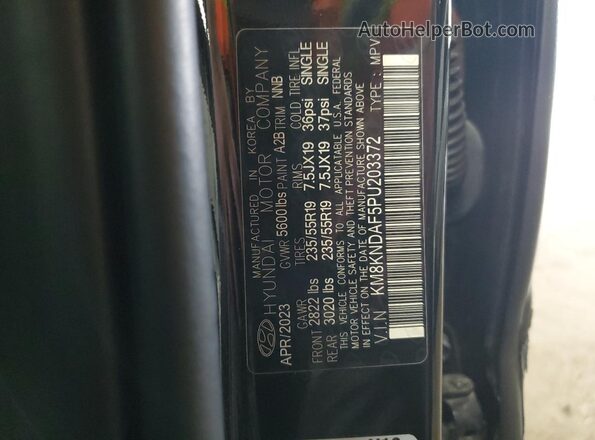 KM8KNDAF5PU203372 2023 HYUNDAI IONIQ Черный Панорамный вид салона 360°