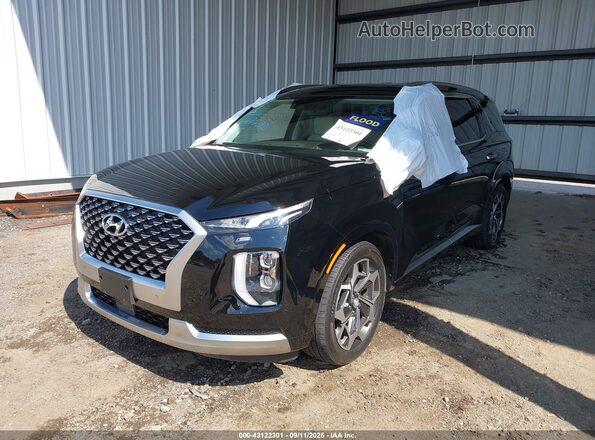 KM8R7DHE4MU256775 2021 HYUNDAI PALISADE Черный Передняя левая четверть