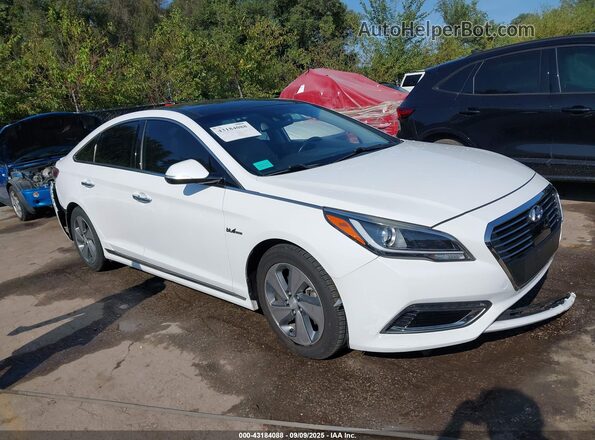KMHE34L13HA056119 2017 HYUNDAI SONATA HYBRID Белый Передняя правая четверть