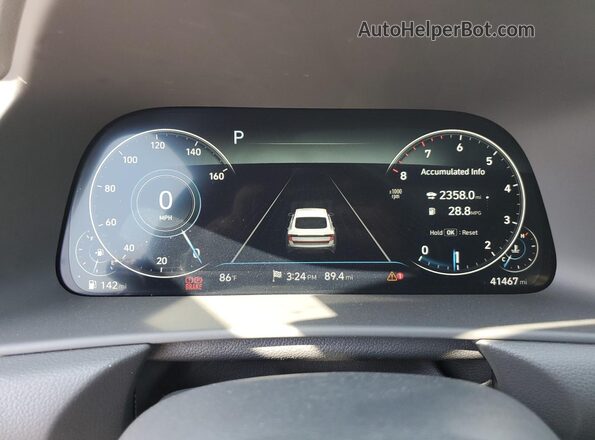 KMHL44J28NA211940 2022 HYUNDAI SONATA White Widok zestawu wskaźników
