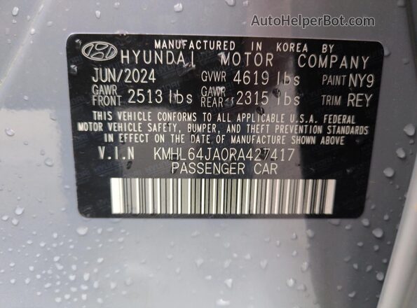 KMHL64JA0RA427417 2024 HYUNDAI SONATA Gray Вид наклейки з VIN-кодом