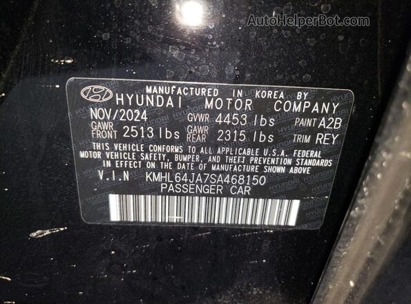 KMHL64JA7SA468150 2025 HYUNDAI SONATA Черный Вид наклейки с VIN-кодом