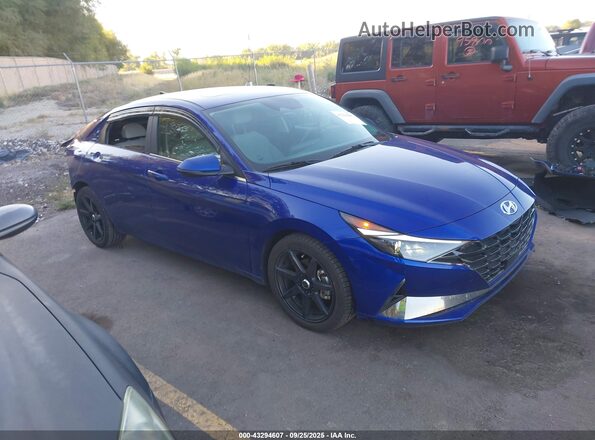 KMHLP4AG6MU114302 2021 HYUNDAI ELANTRA Blue Delantero derecho